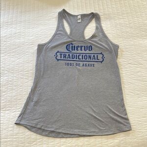 Ideal Women’s Jose Cuervo Gray Razorback Tank Top Blue Logo Size Large